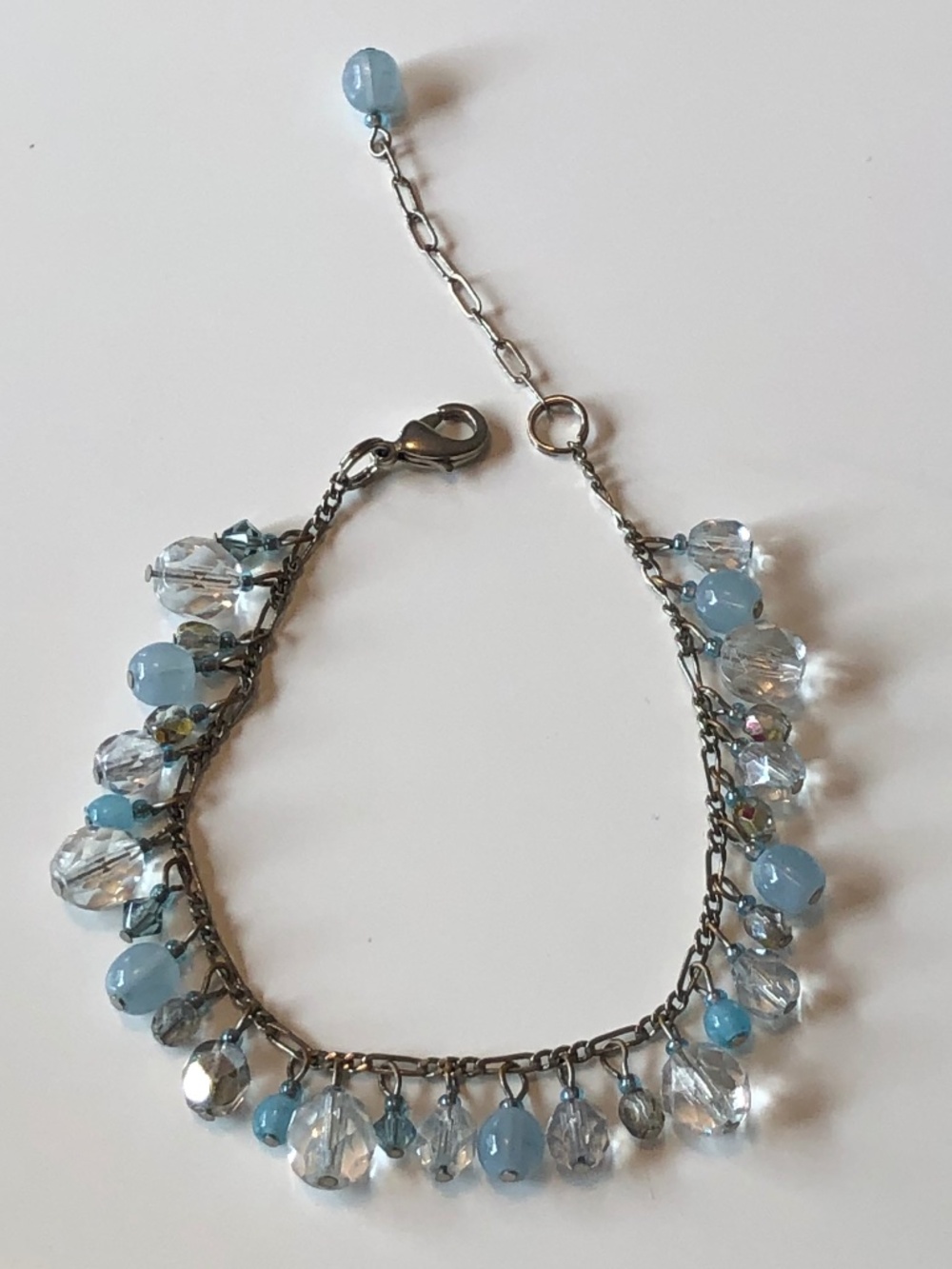 Crystal Beaded Handmade Sterling Silver Bracelet
